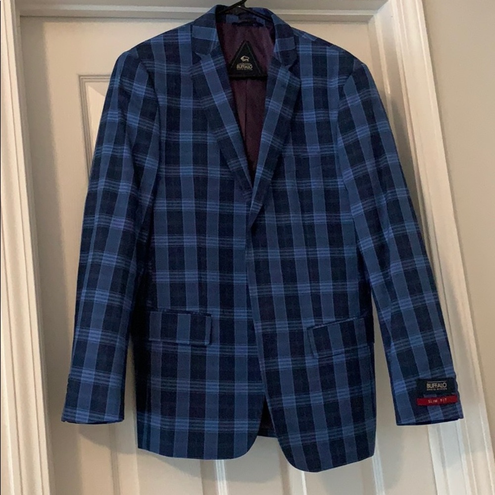 NWT Buffalo David Bitton Plaid Sport Coat - 38R